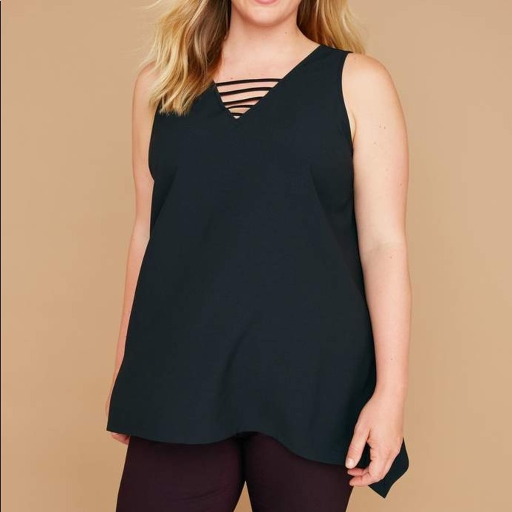 Black Lane Bryant Size 16 Sharkbite Shell Top